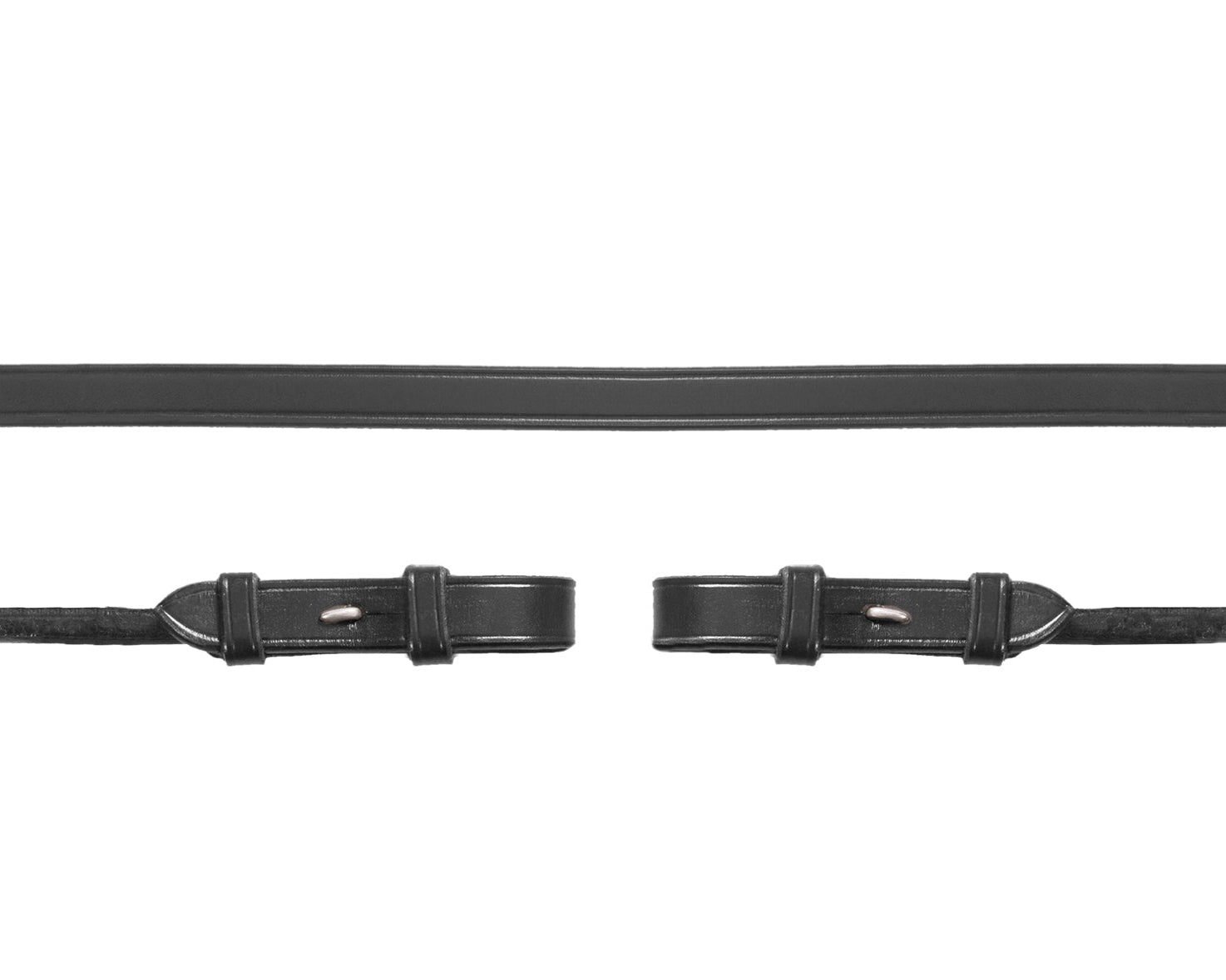 Schockemöhle Double Bridle Rolled Reins - Black | Tack Shop | Malvern Saddlery