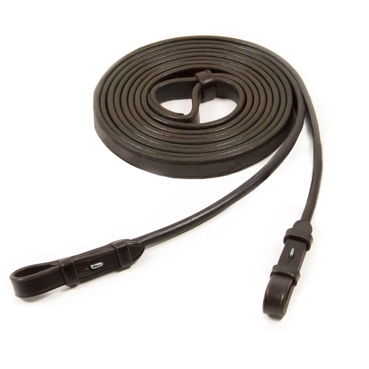 Schockemöhle Double Bridle Rolled Reins - Brown | Tack Shop | Malvern Saddlery
