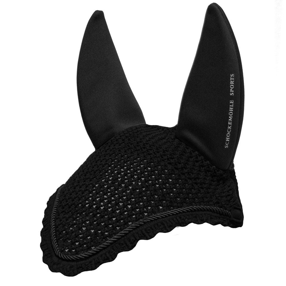 Schockemöhle Sports Air Silent Fly Veil - Black | Horse Ear Bonnets | Malvern Saddlery