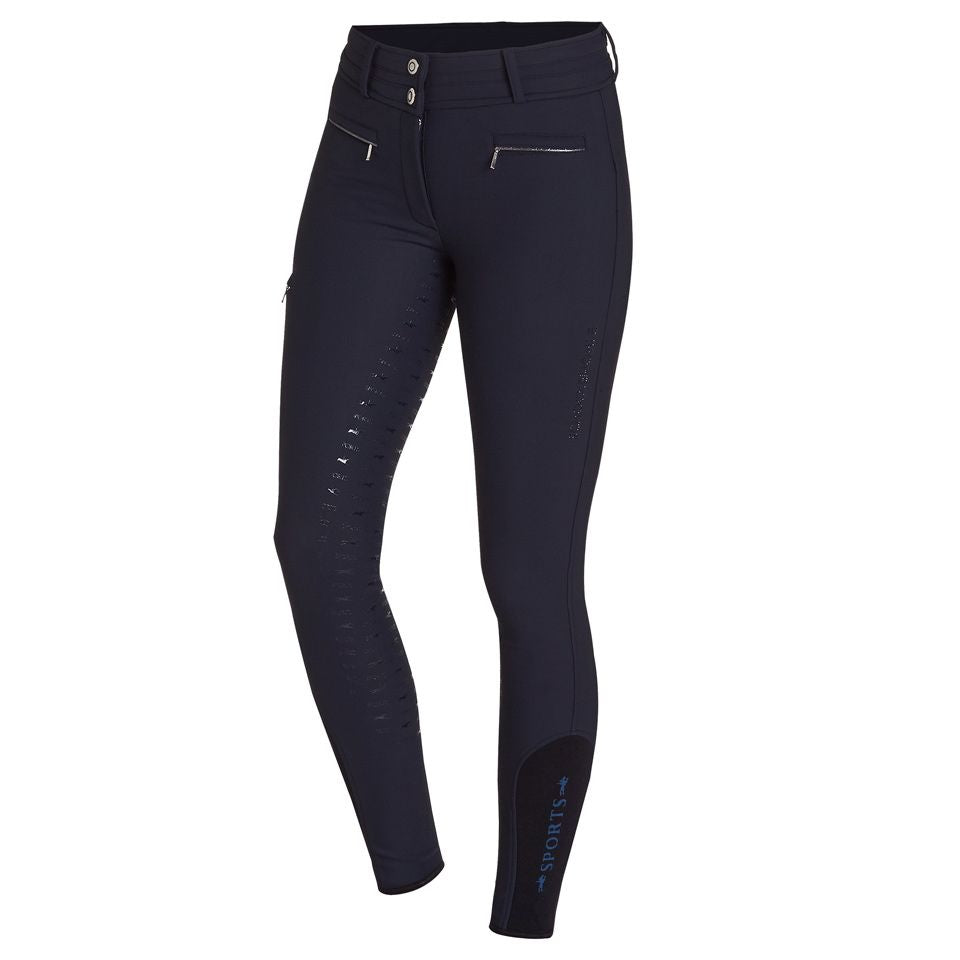 Schockemoehle Ladies Winter Heather Breech - Navy | Full Seat Breeches | Malvern Saddlery