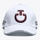 Cavalleria Toscana logo baseball cap white with gray and red embroidered logo | Rider Accessories | Malvern Saddlery