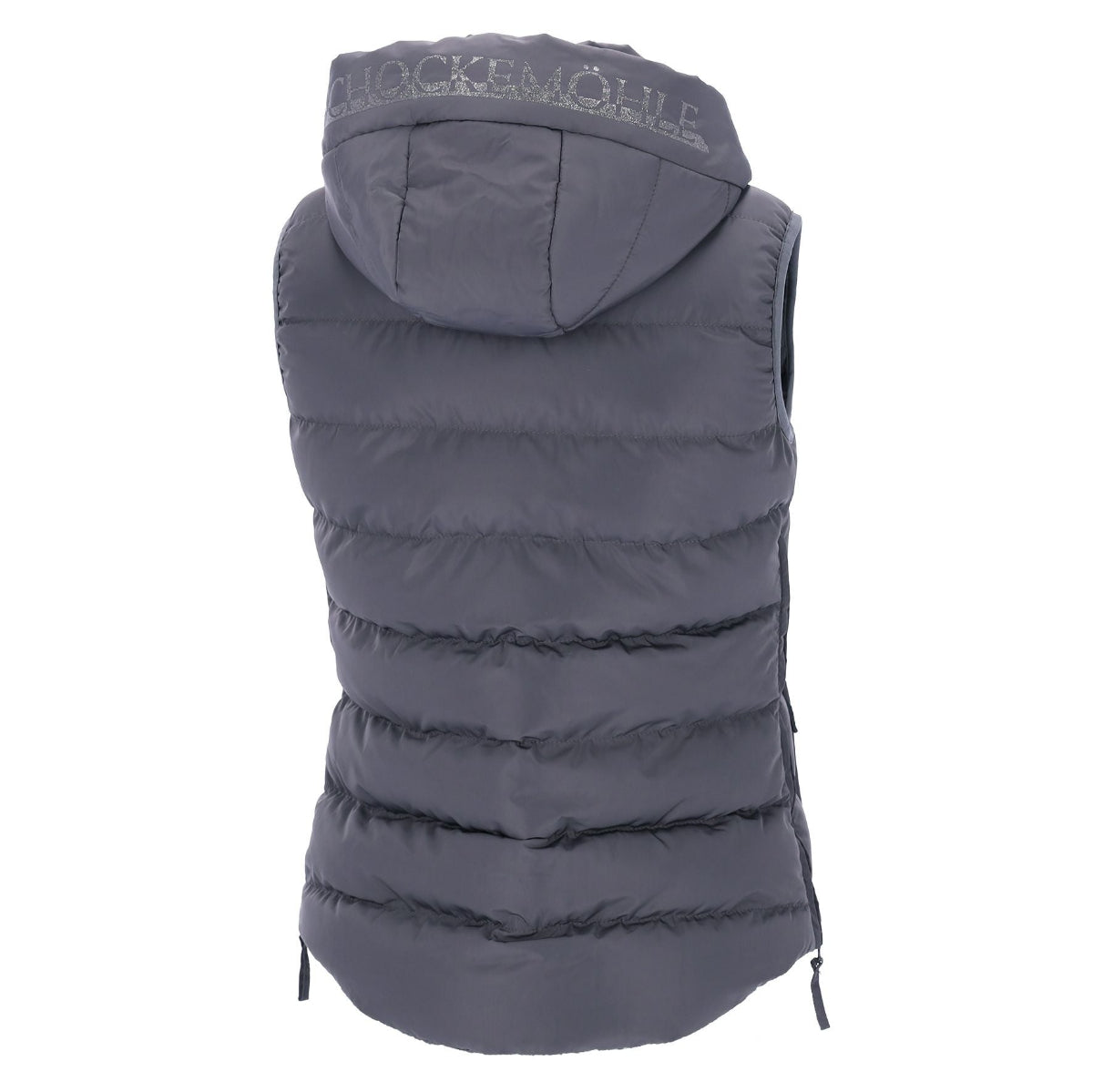 Schockemöhle Sports SPMalea Style Womens Vest - Gray aka Dusty Chocolate, back view with white background | Malvern Saddlery