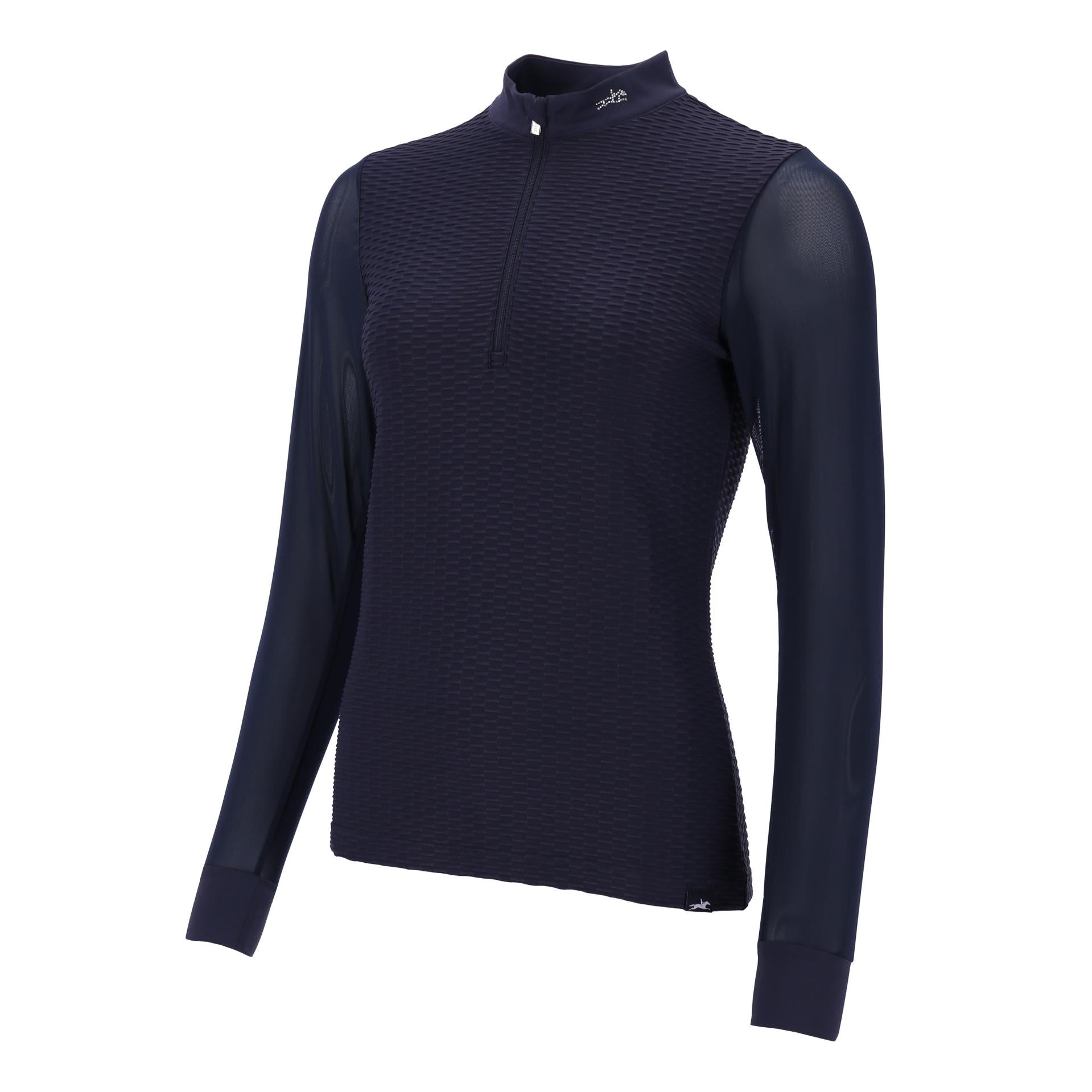 Schockemöhle Gianna Style Long Sleeve Show Shirt - Navy Blue | Equestrian Competition Clothing | Malvern Saddlery