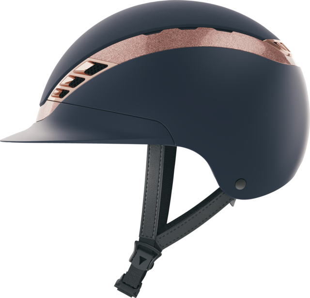 Abus Pikeur AirLuxe Supreme Helmet - Navy/Rose Gold, SV | Malvern Saddlery