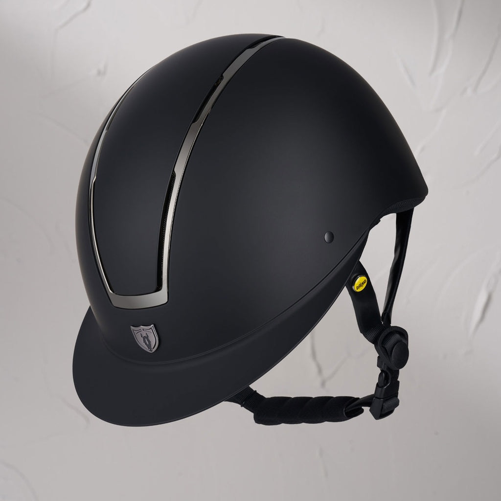 Tipperary Equestrian Windsor MIPS® Wide Brim Helmet; Black Matte with Smoked Chrome | Malvern Saddlery