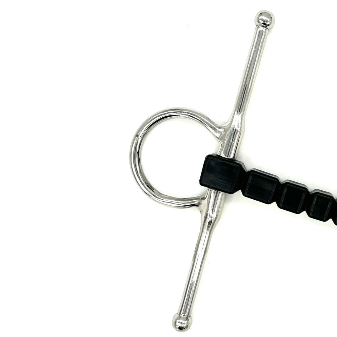 AJR Sport Rubber Block Morph Full Cheek Horse Bit -cheekpiece close up on white background | Malvern Saddlery