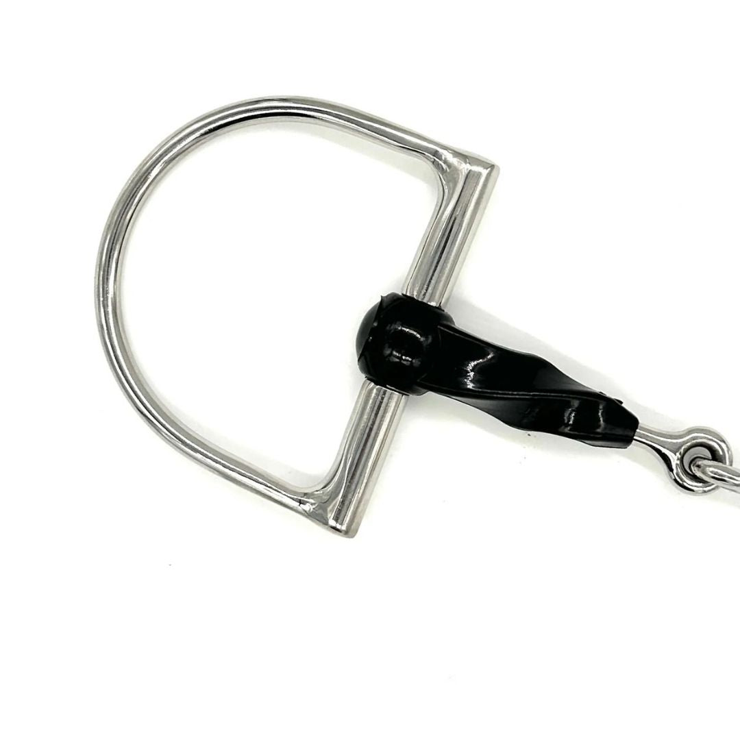 AJR Sport Rubber Twist D Horse Bit on white backgrouond | Malvern Saddlery