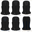 Safefit Airbag Vest Custom designs - generated - black 6 piping options | Malvern Saddlery