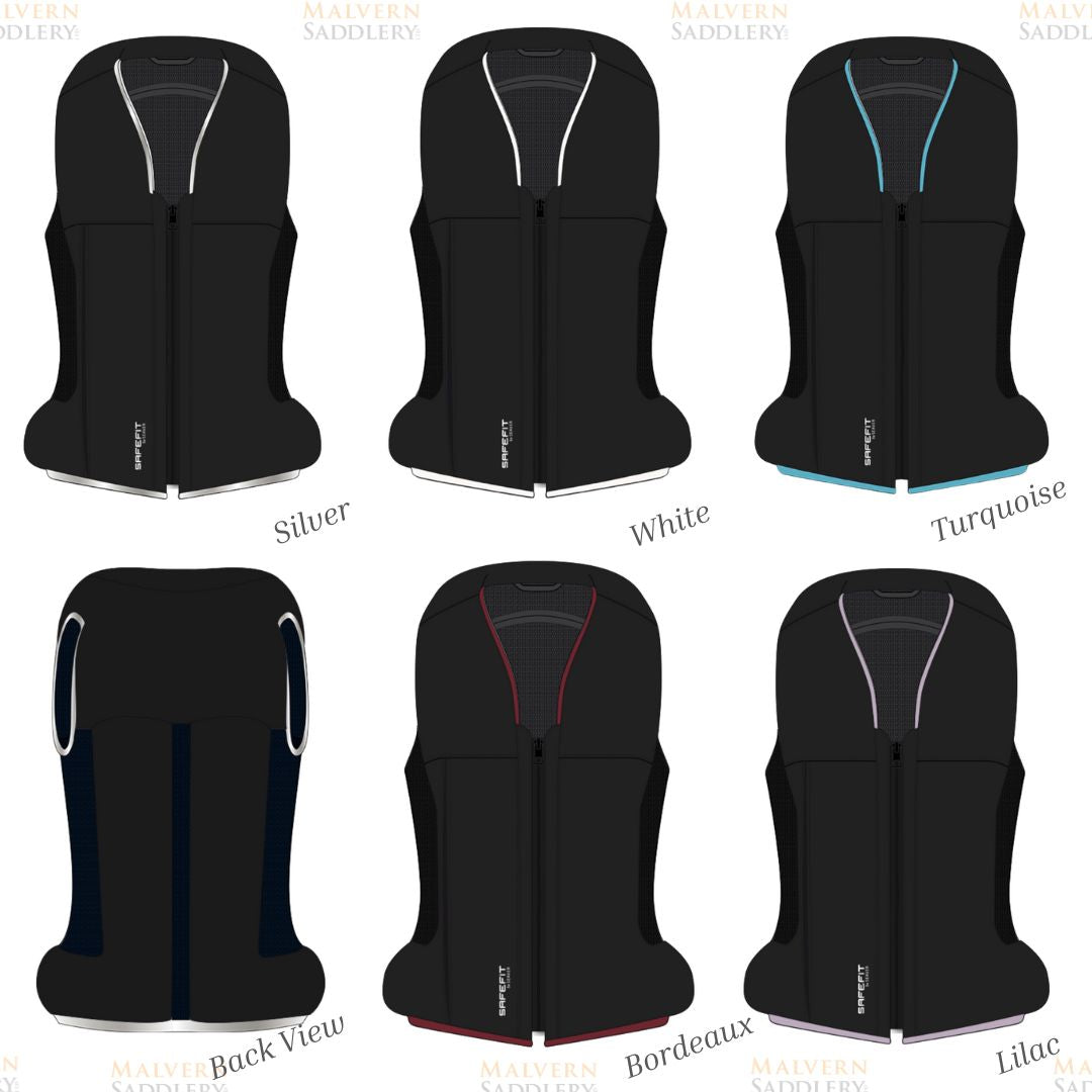 Safefit Airbag Vest Custom designs - generated - black with 6 options| Malvern Saddlery