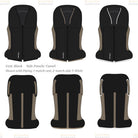 Safefit Airbag Vest Custom designs - generated - black with camel, shown with 3 piping options | Malvern Saddlery
