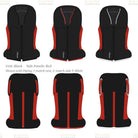 Safefit Airbag Vest Custom designs - generated - black with red, 3 piping options| Malvern Saddlery