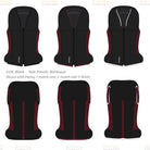 Safefit Airbag Vest Custom designs - generated - black with bordeaux, 3 piping options | Malvern Saddlery