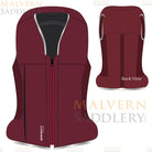 Safefit Airbag Vest Custom designs - generated - bordeaux with silver piping options | Malvern Saddlery