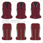 Safefit Airbag Vest Custom designs - generated - bordeaux with camel sides, 3 piping options | Malvern Saddlery