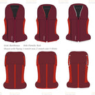 Safefit Airbag Vest Custom designs - generated - bordeaux with red sides, 3 piping options | Malvern Saddlery