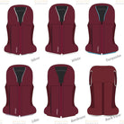 Safefit Airbag Vest Custom designs - generated - bordeaux 6 piping options | Malvern Saddlery