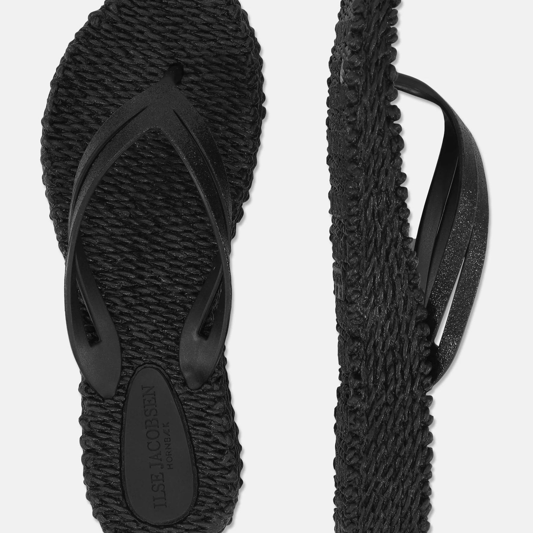 Ilse Jacobsen Cheerful Platform Glitter Flip Flops - Black | Malvern Saddlery