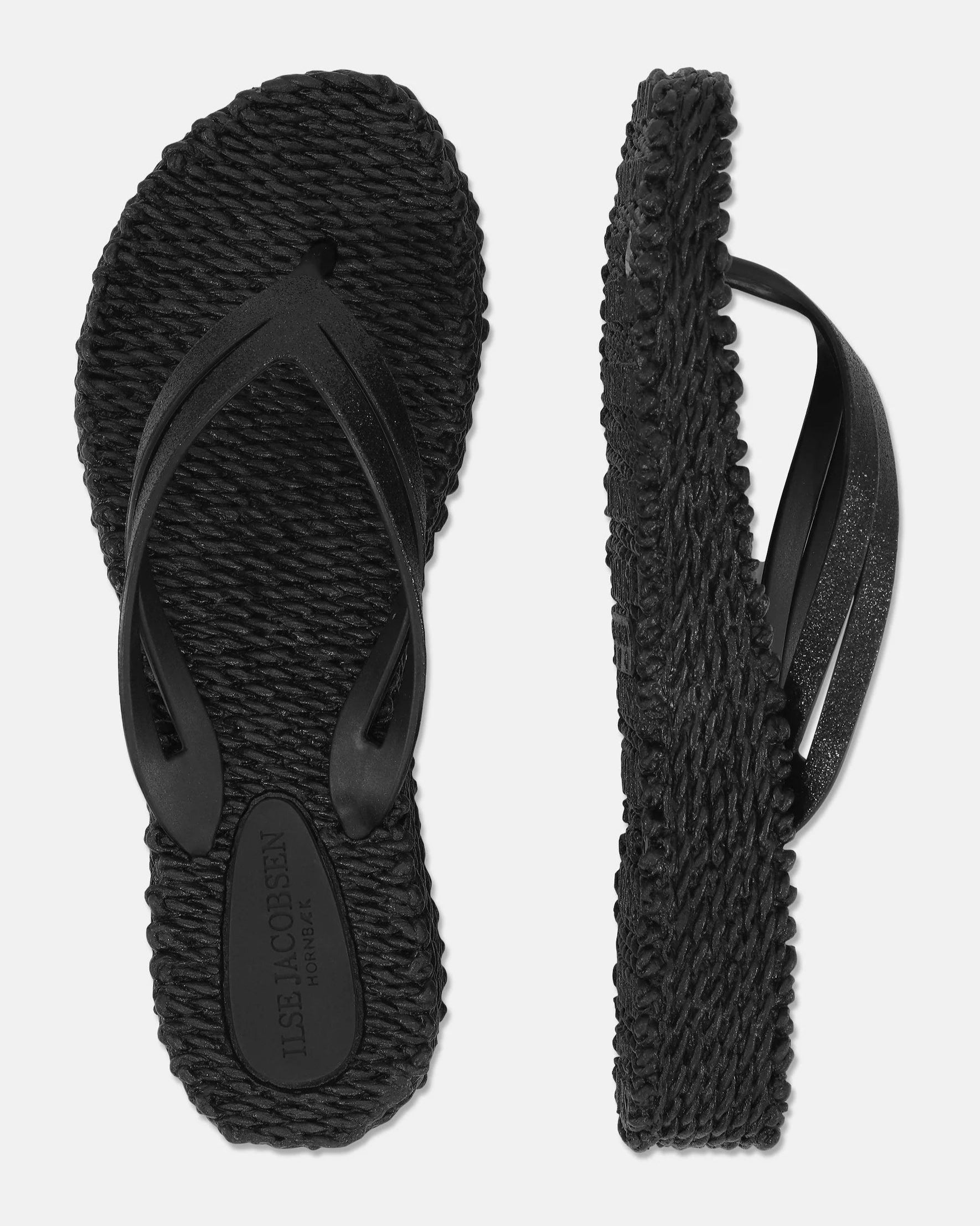 Ilse Jacobsen Cheerful Platform Glitter Flip Flops - Black | Malvern Saddlery
