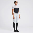 Cavalleria Toscana Women's Short Sleeve Competition Shirt - White/Black on model | Equestrian Show Shirts | Malvern Saddlery
