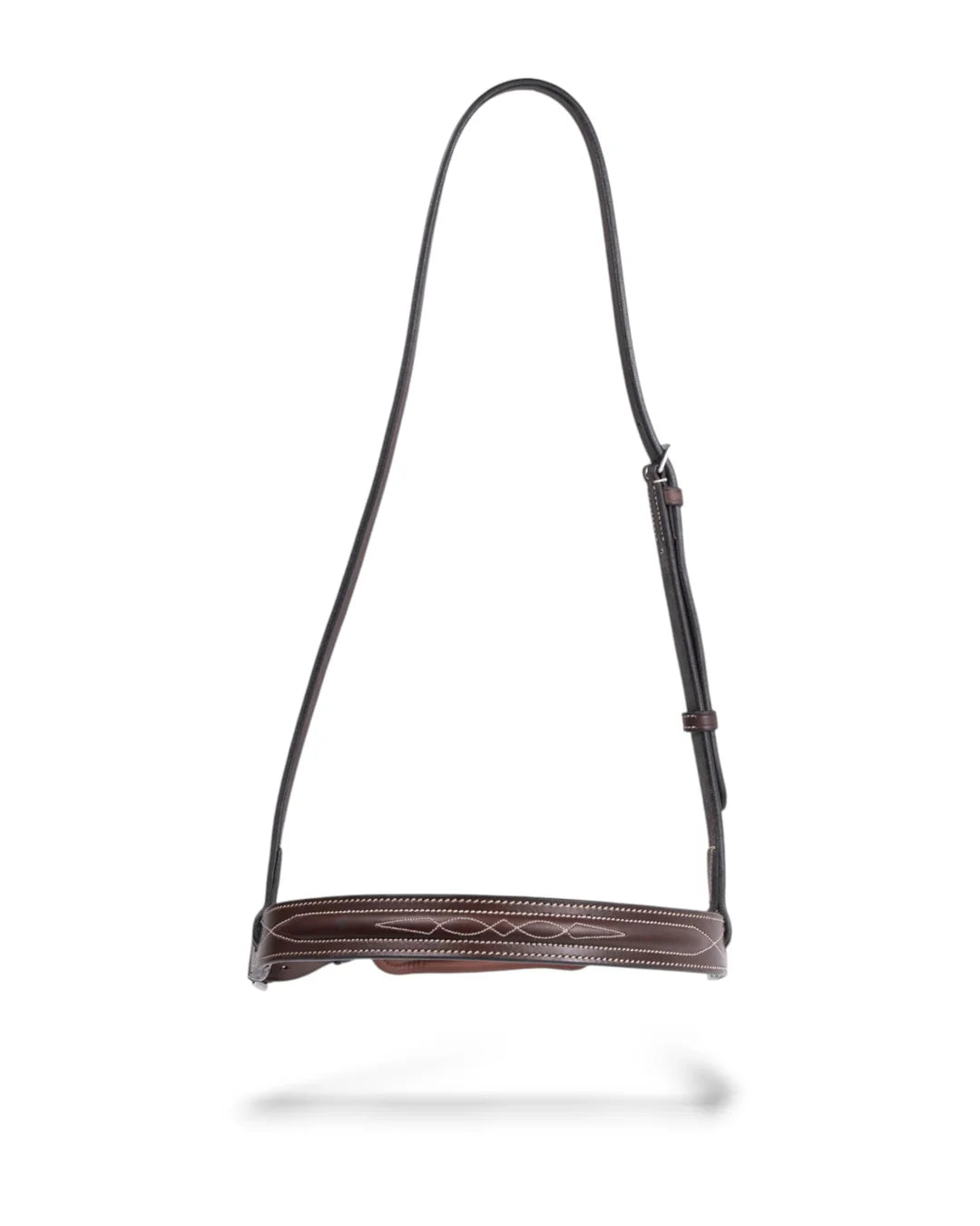 AJR Sport Crank Noseband Hunter Cavesson - Brown - Fancy Stitched | Bridle Accessories | Malvern Saddlery