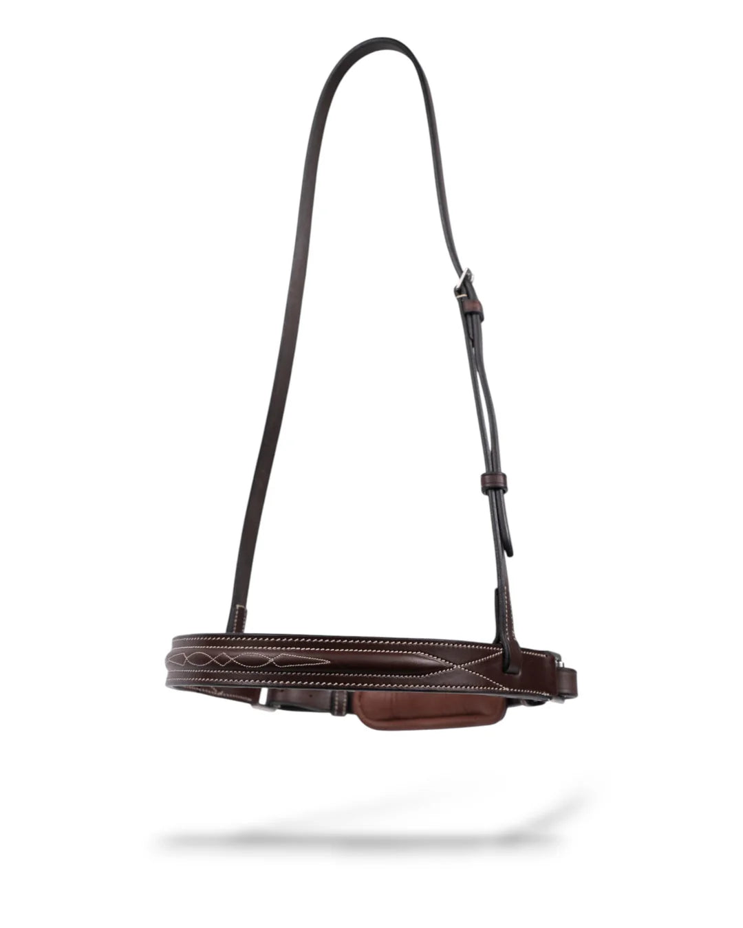 AJR Sport Crank Noseband Hunter Cavesson - Brown - Fancy Stitched | Bridle Accessories | Malvern Saddlery