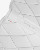 Equestro Dressage GP Technical Fabric Saddle Pad - White; close up of topline | Malvern Saddlery