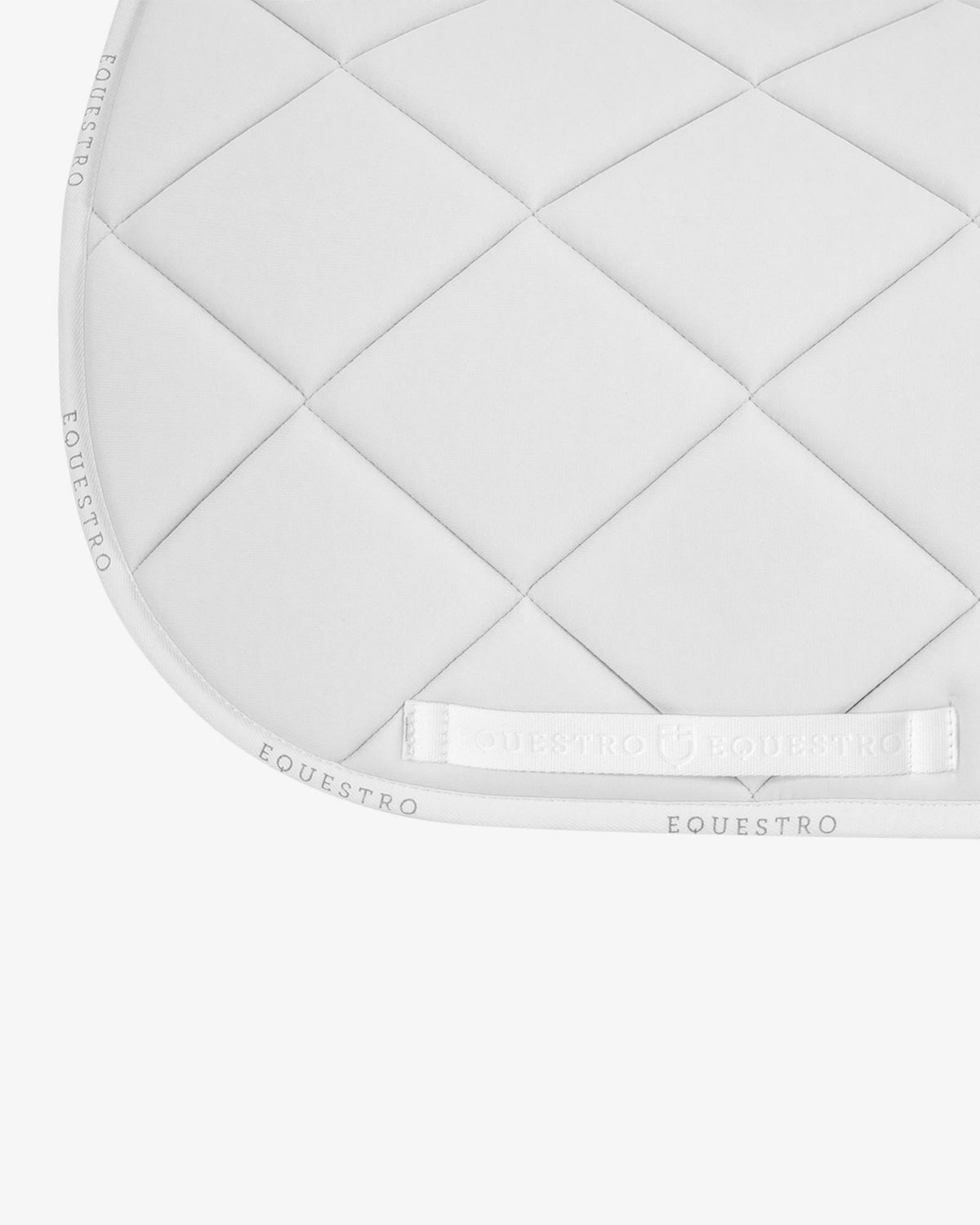 Equestro Dressage GP Technical Fabric Saddle Pad - White; girth loop detail | Malvern Saddlery