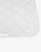 Equestro Dressage GP Technical Fabric Saddle Pad - White; logo detail | Malvern Saddlery