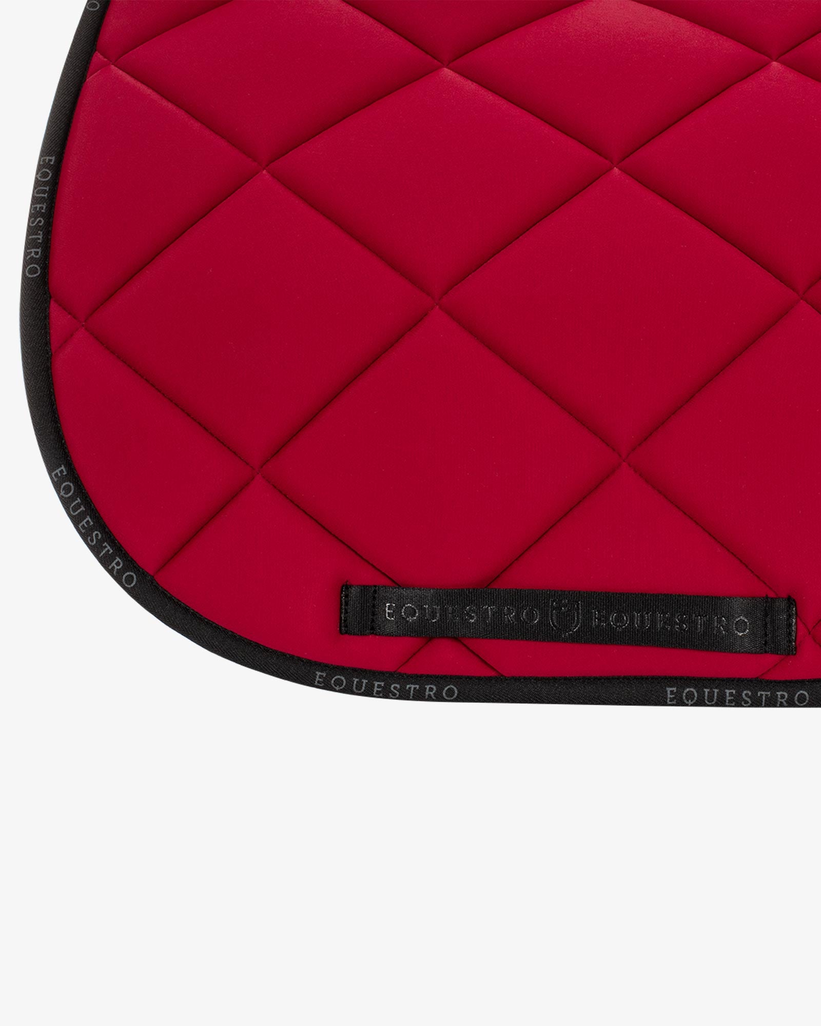 Equestro Dressage GP Technical Fabric Saddle Pad - Wine with
Black piping/topline, etc; girth loop detail | Malvern Saddlery
