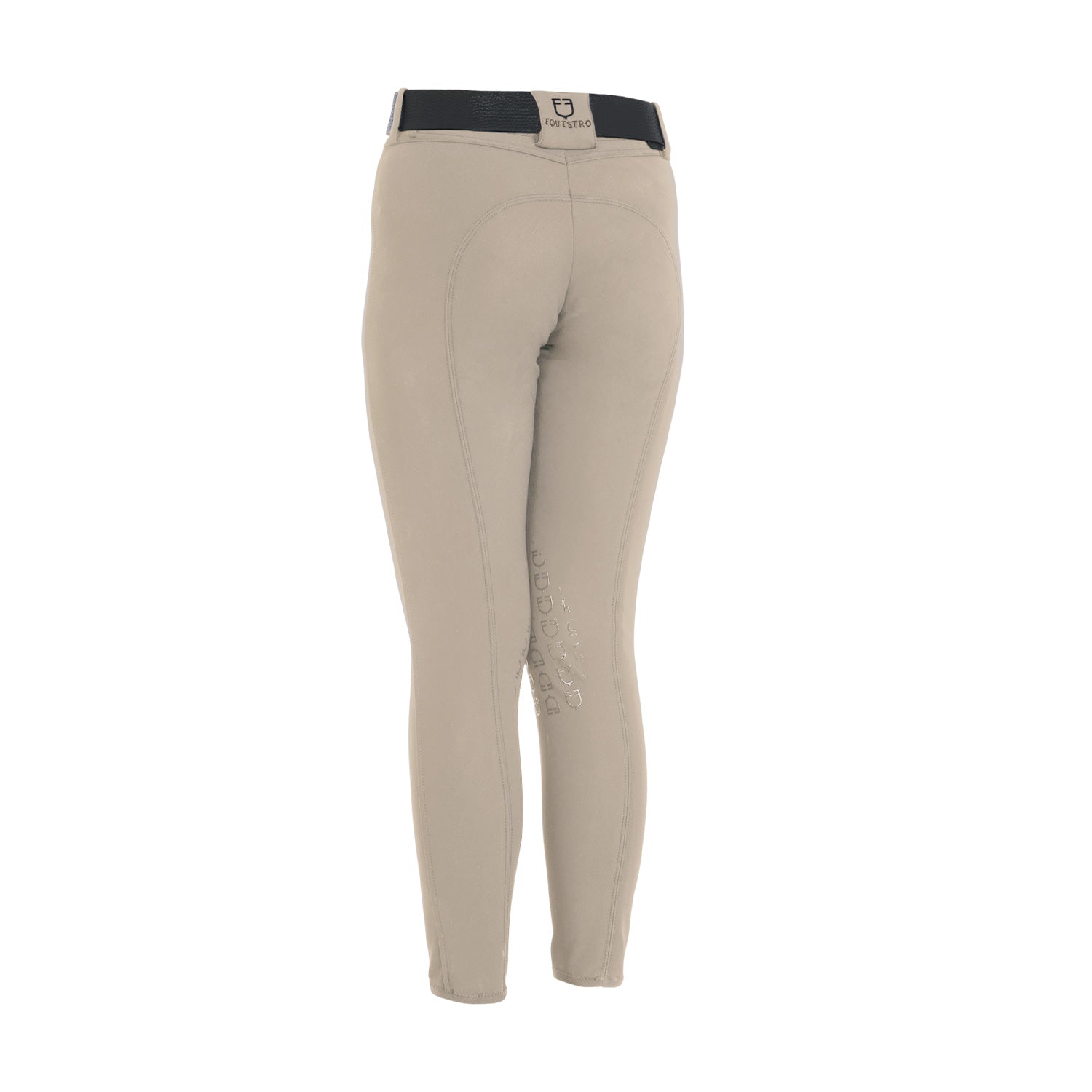 Equestro Amani Children's Competition Breeches - Oxford Tan; back view shown with belt, not included | Young Rider Apparel | Malvern Saddlery
