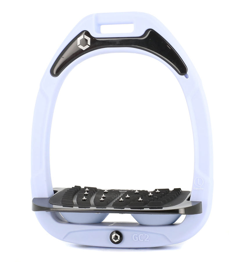 Flex-On Composite Equestrian Stirrups - Glacier Blue - with Black Inclined Ultra Grip Footbed; | Malvern Saddlery
