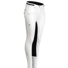 Halter Ego Kimberly Full Seat Equestrian Breeches - White with Bllack Seat | Malvern Saddlery