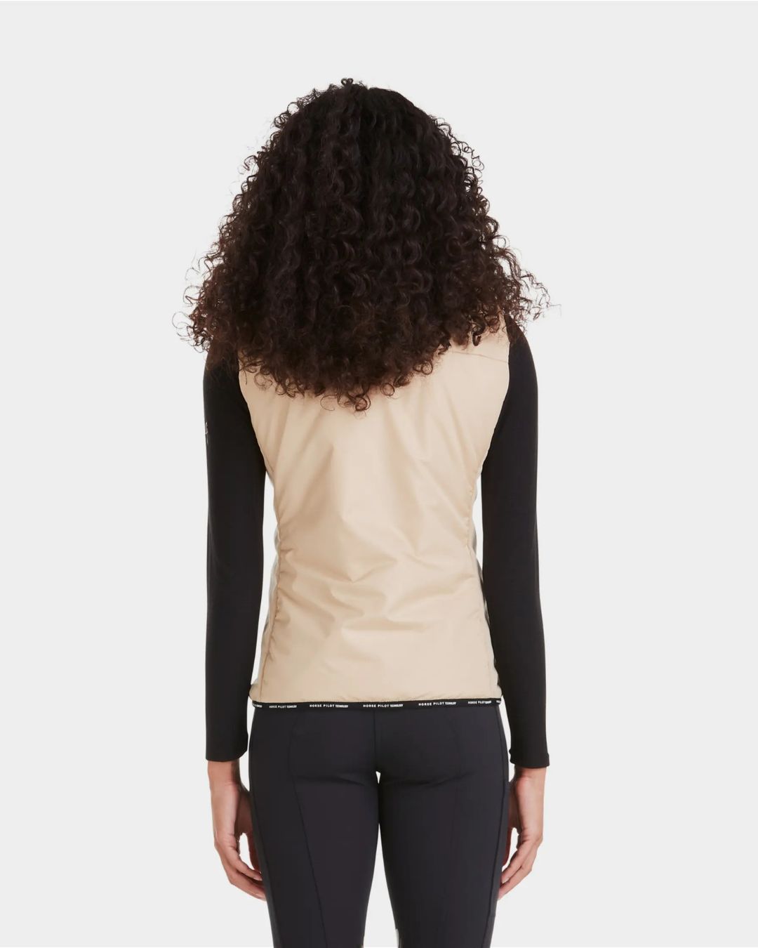 Horse Pilot Rider Vest - Latte, back view | Equestrian Outerwear | Malvern Saddlery