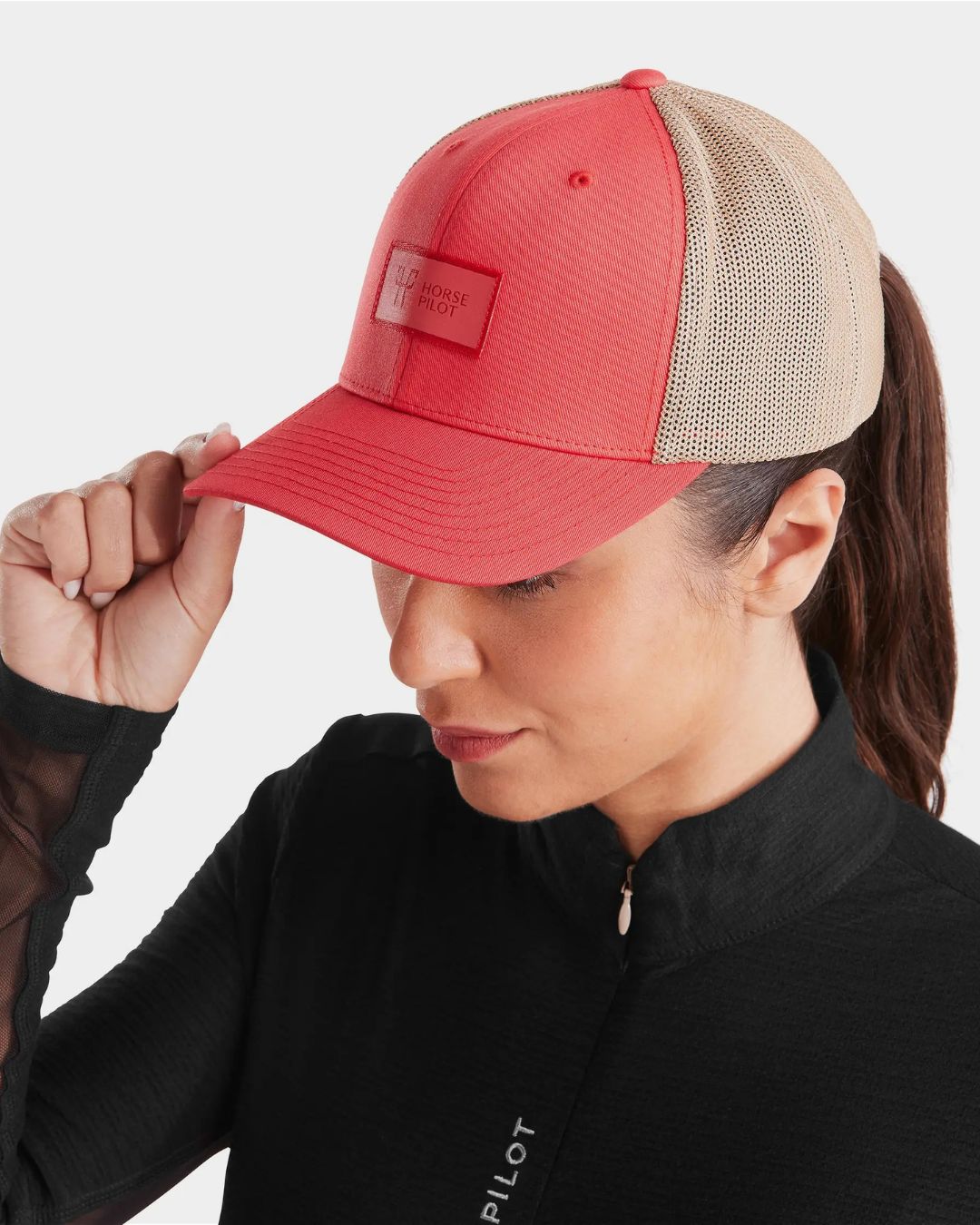 Horse Pilot Trucker Cap - Rose Coral | Rider Accessories | Malvern Saddlery