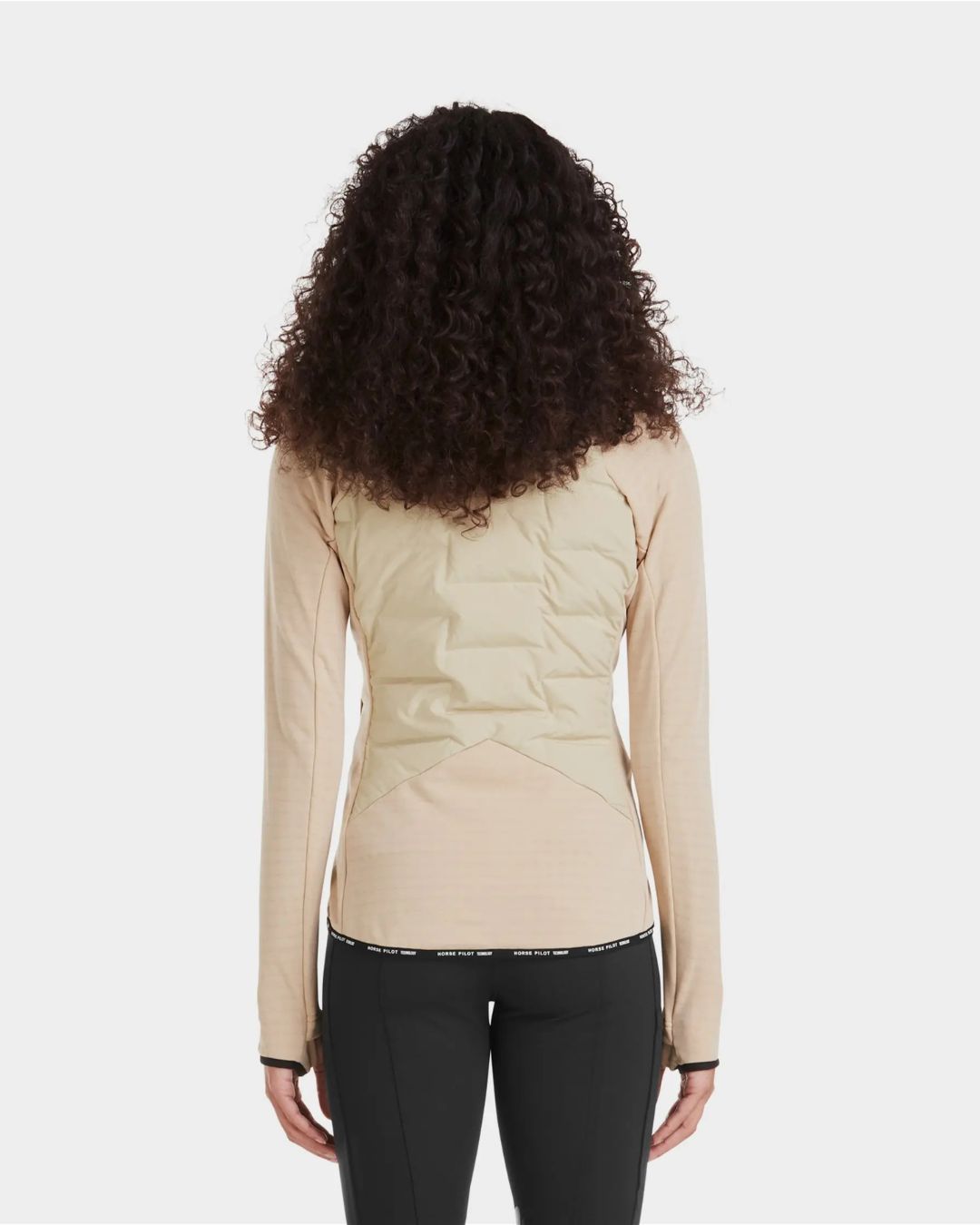 Horse Pilot Women's Storm Jacket - Latte, back view | Equestrian Outerwear | Malvern Saddlery