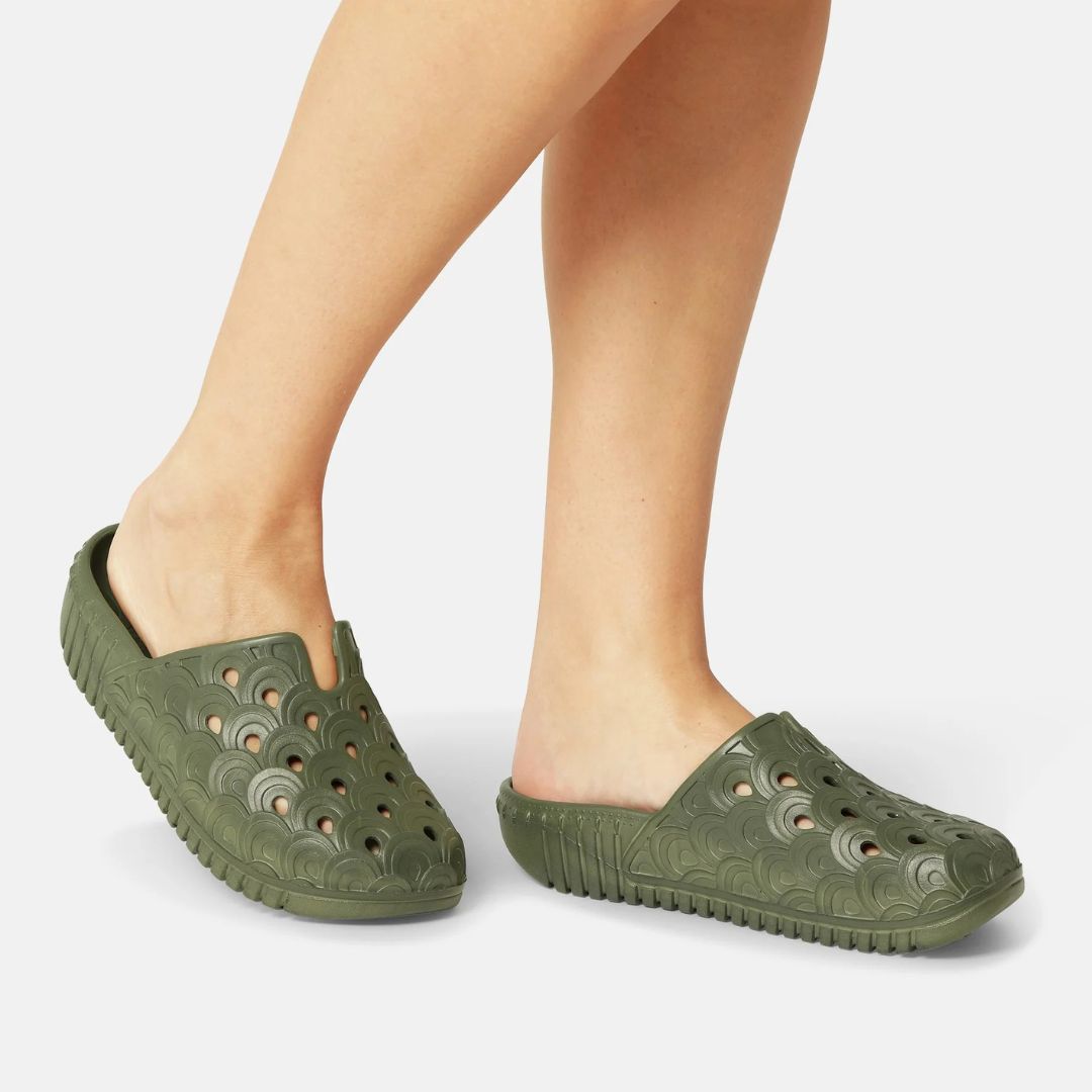 Ilse Jacobsen Slip-In Clogs - Army Green | Womens Lifestyle Footwear | Malvern Saddlery