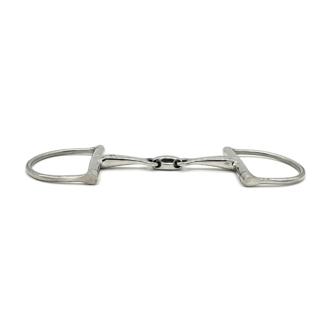Jake Adams Stainless Steel Locking Elliptical D-Ring Horse Bit, angled view | Tack Shop | Malvern Saddlery