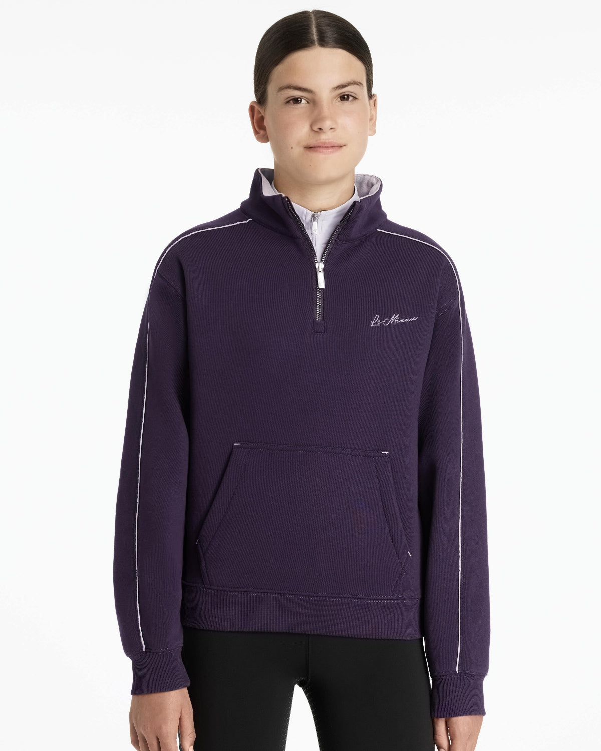 LeMieux Young Rider Kate Quarter Zip Sweatshirt - Juniper Purple |