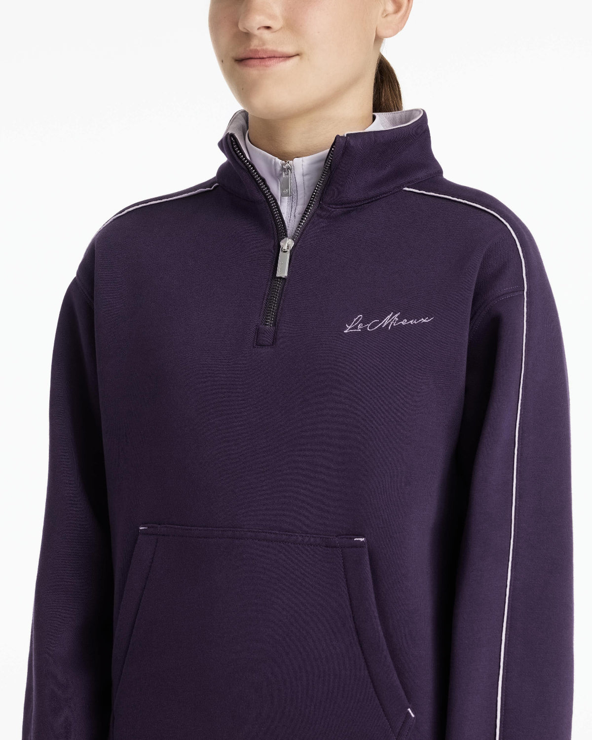 LeMieux Young Rider Kate Quarter Zip Sweatshirt - Juniper Purple | Malvern Saddlery