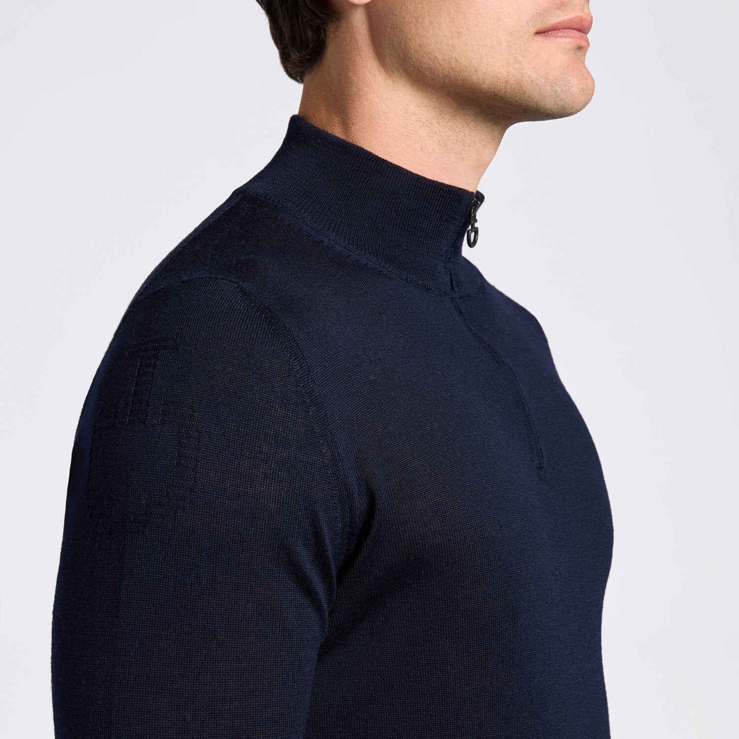 Cavalleria Toscana Men's Wool Half Zip Sweater | Navy | Equestrian Apparel | Malvern Saddlery