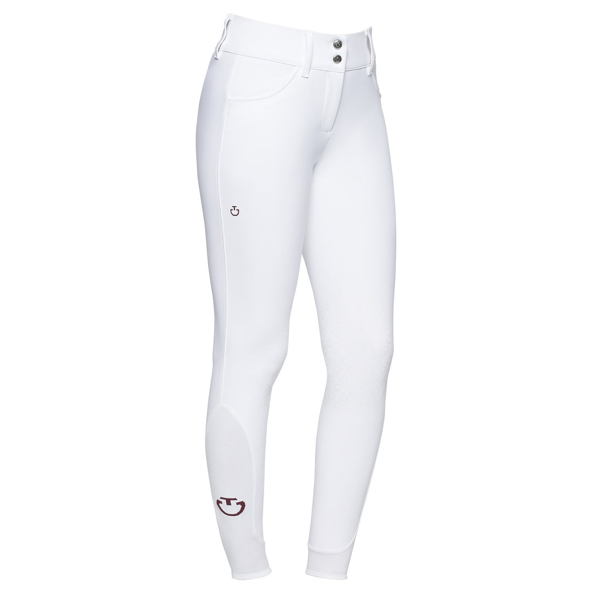 Cavalleria Toscana Women's American Knee Grip Breeches - White, front view | Malvern Saddlery