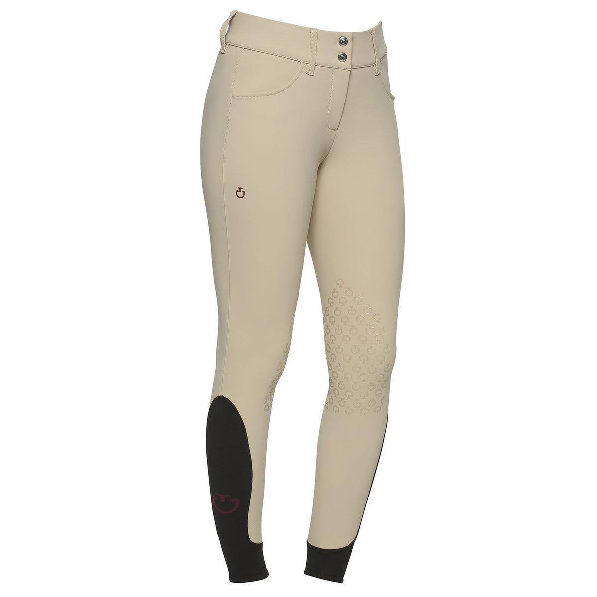 Cavalleria Toscana Women's American Knee Grip Breeches - Beige, front view | Malvern Saddlery