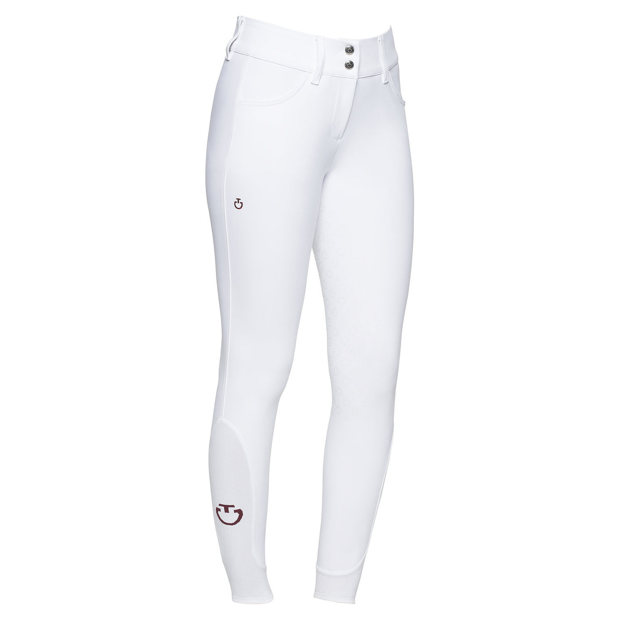 Cavalleria Toscana Women's American Full Grip Show Breeches - White, front view | Malvern Saddlery