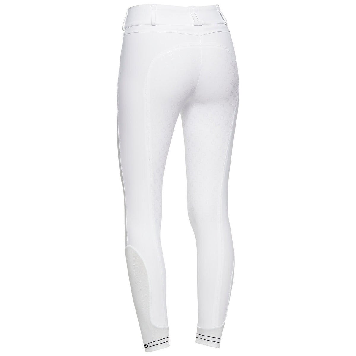 Cavalleria Toscana Women's High Waist Full Grip Breeches - White, back view | Malvern Saddlery