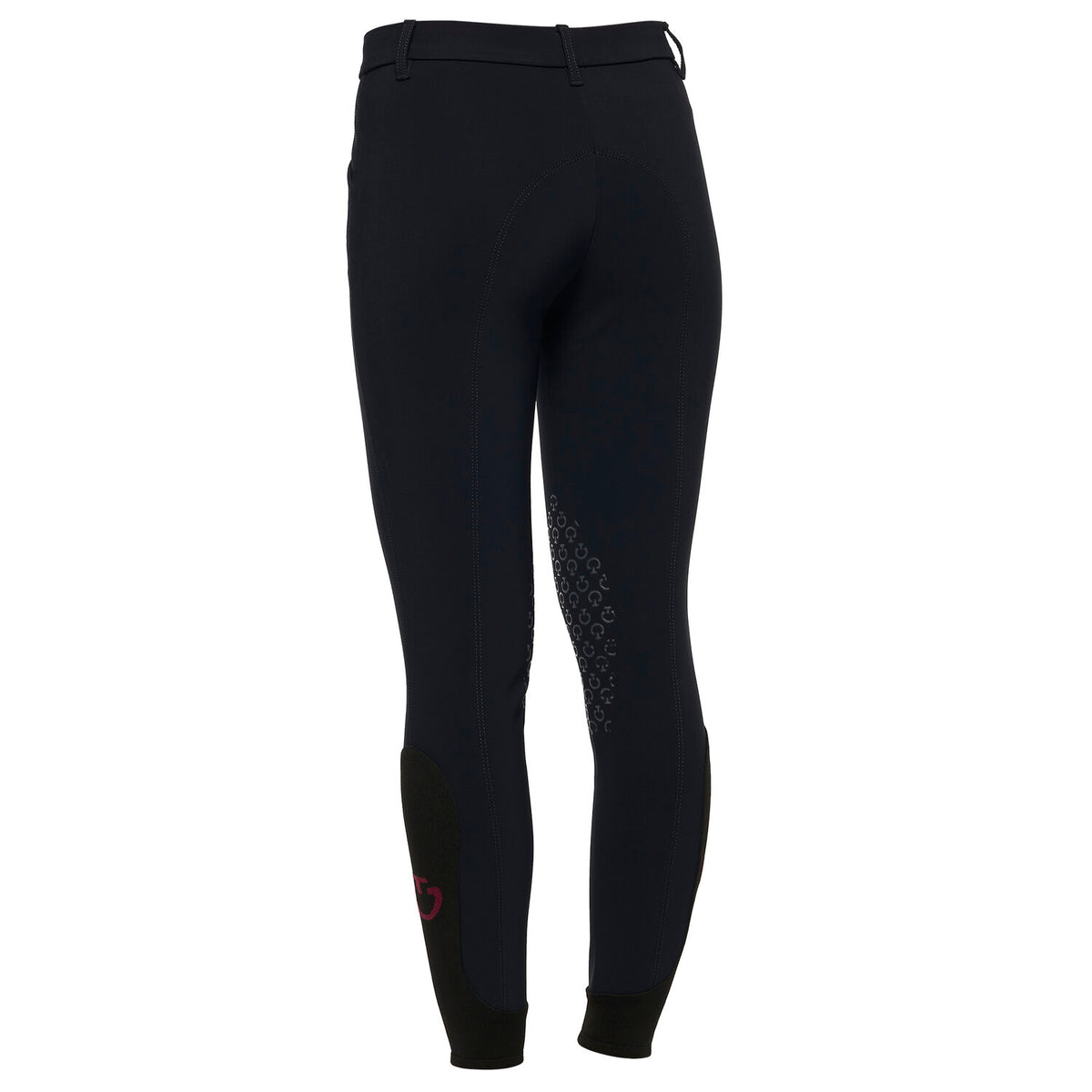 Cavalleria Toscana Kids' Logo Knee Grip Breeches - Navy, back view | Malvern Saddlery