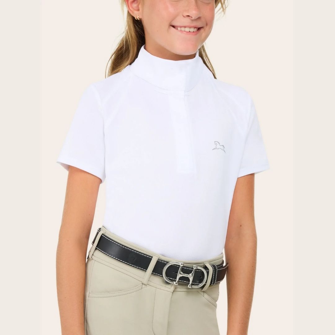 RJ Classics Ava Jr Short Sleeve Girls Show Shirt - White | Malvern Saddlery