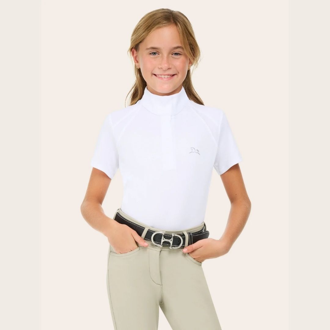 RJ Classics Ava Jr Short Sleeve Girls Show Shirt - White | Malvern Saddlery