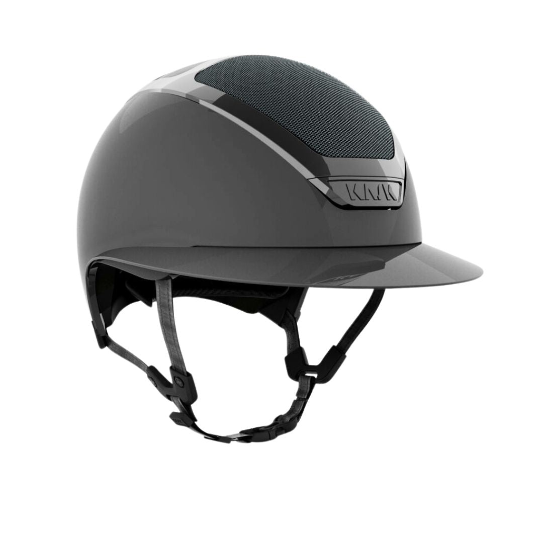 KASK Star Lady Pure Shine Equestrian Helmet - Anthracite Gray; on white background | English Riding Helmets | Malvern Saddlery