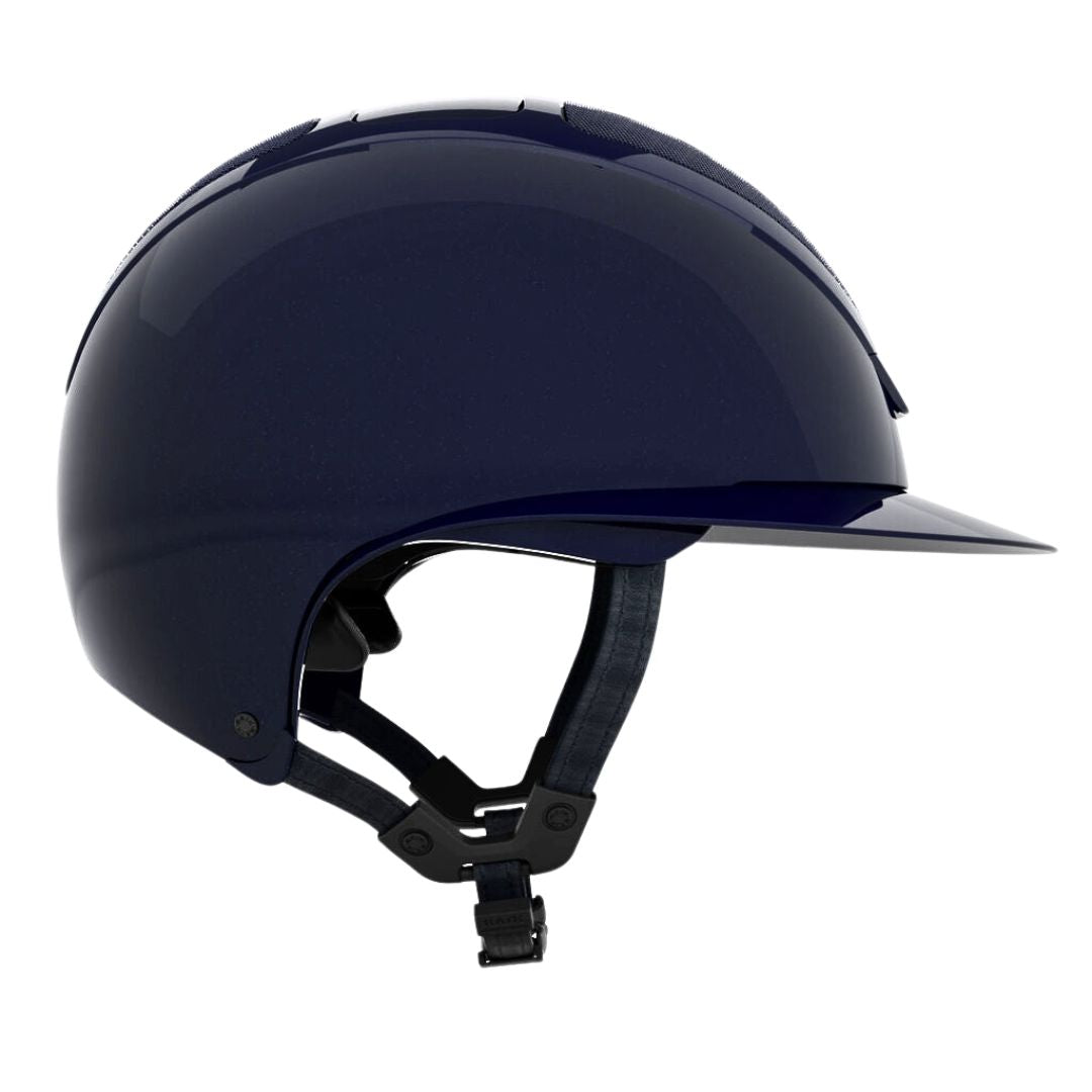 KASK Star Lady Pure Shine Equestrian Helmet - Atlantic Blue; side view on white background | English Riding Helmets | Malvern Saddlery