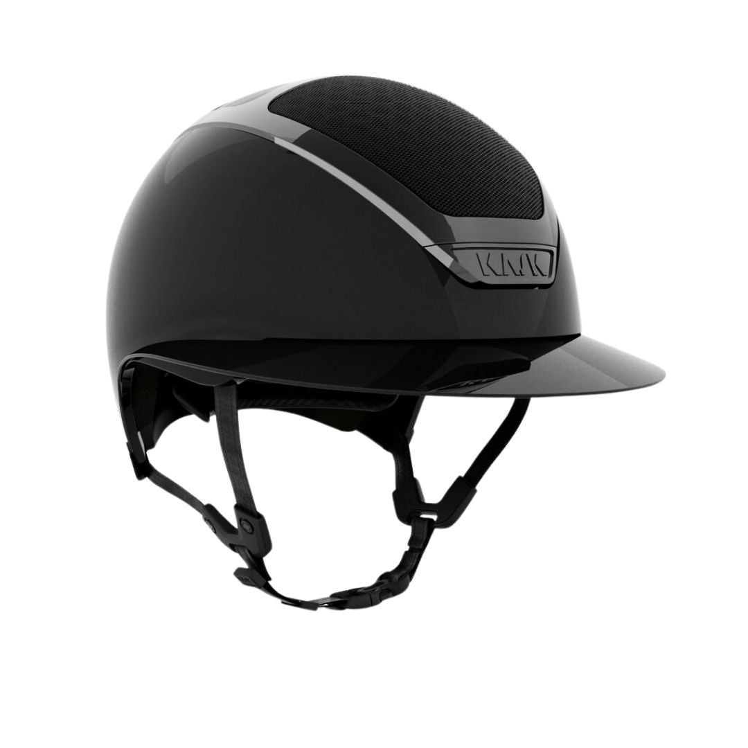 KASK Star Lady Pure Shine Equestrian Helmet - Black; on white background | English Riding Helmets | Malvern Saddlery